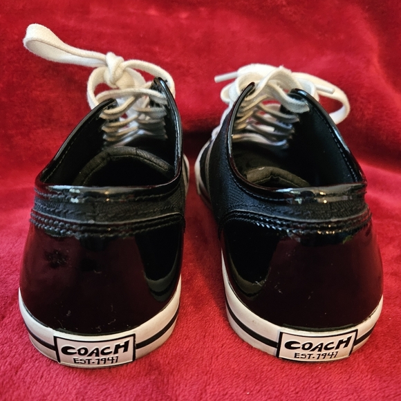 Coach Folly Black & White Sneakers/Athletic Shoes Signature Fabric-Size 7.5 - Picture 5 of 11